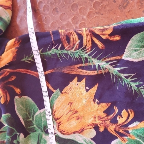 Hawaiian Themed Graphics Long Sleeve Maxi Lined Flowing Sz. 2X Dress - Picture 10 of 15